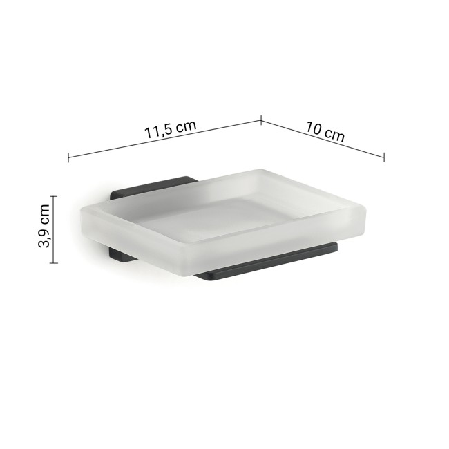 Gedy Atena, настенная стеклянная мыльница, цвет черный матовый