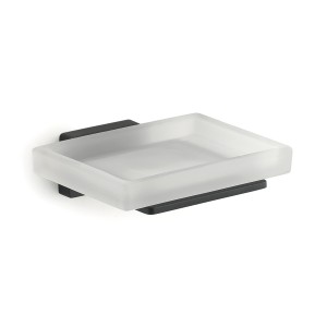 Gedy Atena, настенная стеклянная мыльница, цвет черный матовый