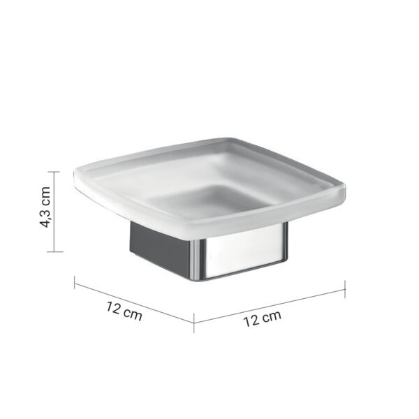 Gedy Lounge, настольная стеклянная мыльница на металлическом основании, цвет хром