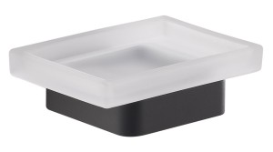 Gedy Samoa, настенная стеклянная мыльница, цвет черный матовый