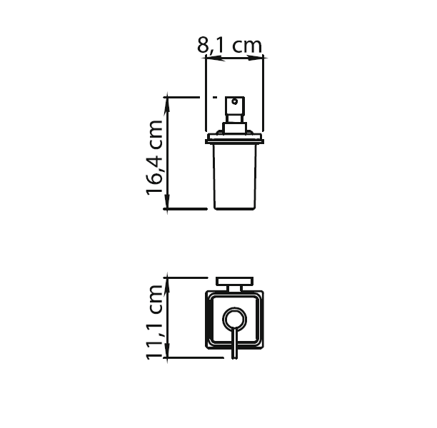 Gedy Atena, настенный стеклянный дозатор c металлической помпой, цвет хром