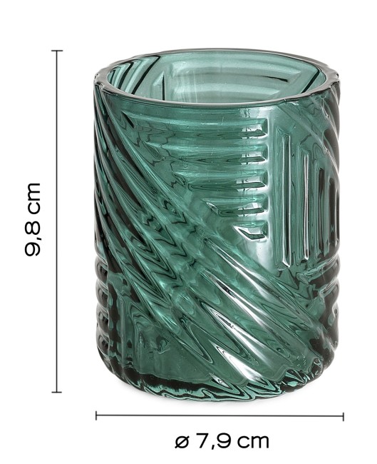 Gedy Corinne, настольный стеклянный стакан, цвет зеленый