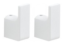 Gedy Pirenei, набор из 2-х крючков, цвет белый матовый