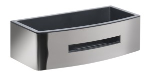 Gedy, решётка прямоугольная 1-уровневая c ABS вкладышем (24х12,3хh7,2), цвет хром - черный пластик