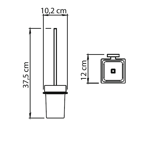 Gedy Atena, настенный стеклянный ёрш, цвет хром
