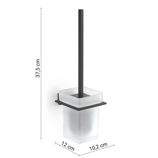 Gedy Atena, настенный стеклянный ёрш, цвет черный матовый