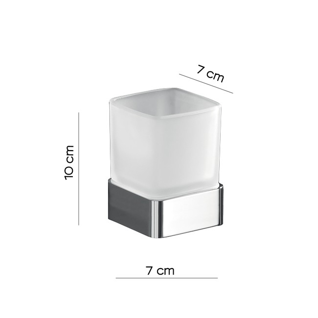 Gedy Lounge, настольный стеклянный стакан на металлическом основании, цвет хром