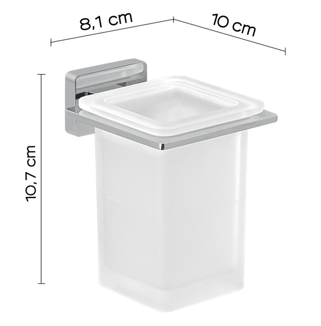 Gedy Atena, настенный стеклянный стакан, цвет хром