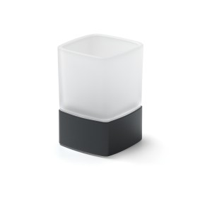 Gedy Lounge, настольный стеклянный стакан на металлическом основании, цвет черный матовый