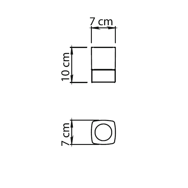 Gedy Lounge, настольный стеклянный стакан на металлическом основании, цвет черный матовый