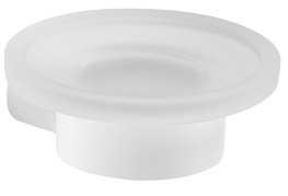 Gedy Pirenei, настенная стеклянная мыльница, цвет белый матовый