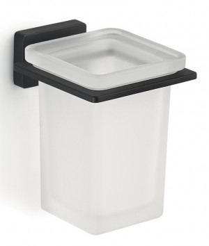 Gedy Atena, настенный стеклянный стакан, цвет черный матовый