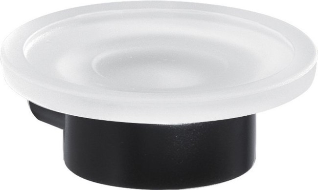 Gedy Pirenei, настенная стеклянная мыльница, цвет черный матовый