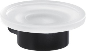 Gedy Pirenei, настенная стеклянная мыльница, цвет черный матовый