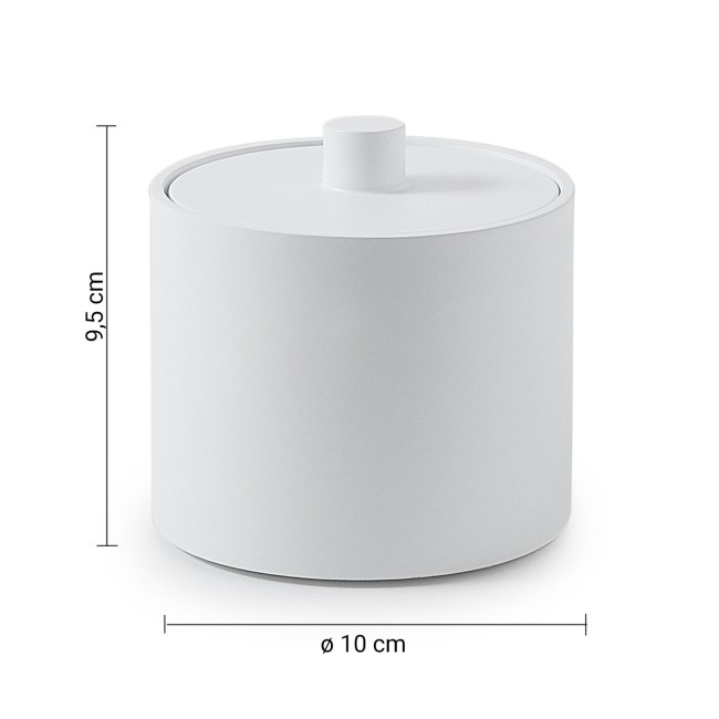 Gedy Brenda, настольный круглый контейнер с крышкой, цвет белый матовый