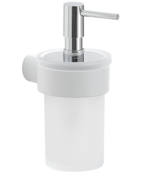 Gedy Pirenei, настенный стеклянный дозатор с пластиковой помпой, цвет белый матовый