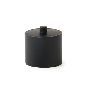 Gedy Brenda, настольный круглый контейнер с крышкой, цвет черный матовый