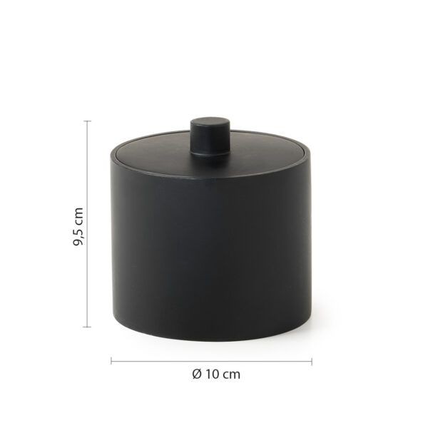 Gedy Brenda, настольный круглый контейнер с крышкой, цвет черный матовый