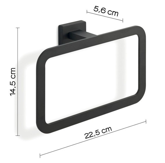 Gedy Atena, полотенцедержатель - кольцо, цвет черный матовый