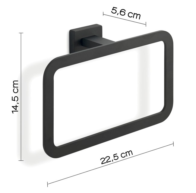 Gedy Atena, полотенцедержатель - кольцо, цвет черный матовый