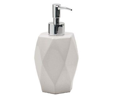 Gedy Dalia, настольный керамический дозатор с пластиковой помпой, цвет хром - белая керамика
