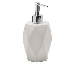 Gedy Dalia, настольный керамический дозатор с пластиковой помпой, цвет хром - белая керамика