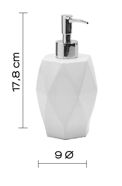 Gedy Dalia, настольный керамический дозатор с пластиковой помпой, цвет хром - белая керамика