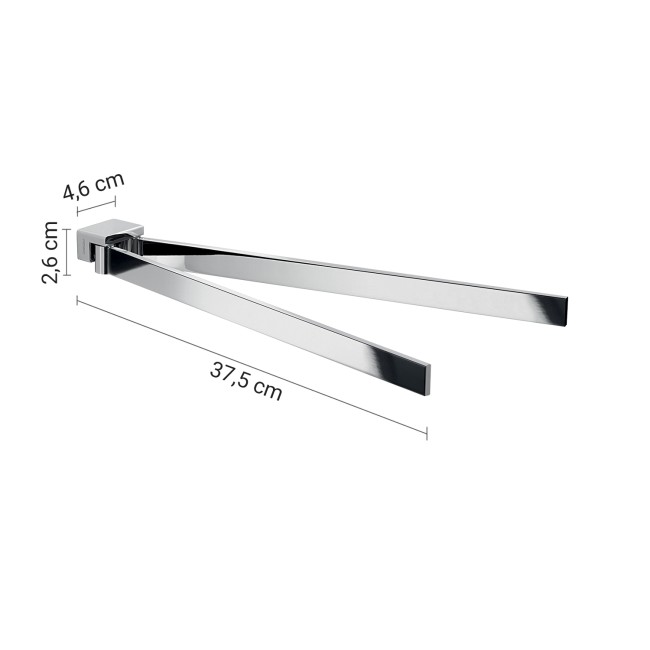 Gedy Lounge, полотенцедержатель двойной поворотный, цвет хром