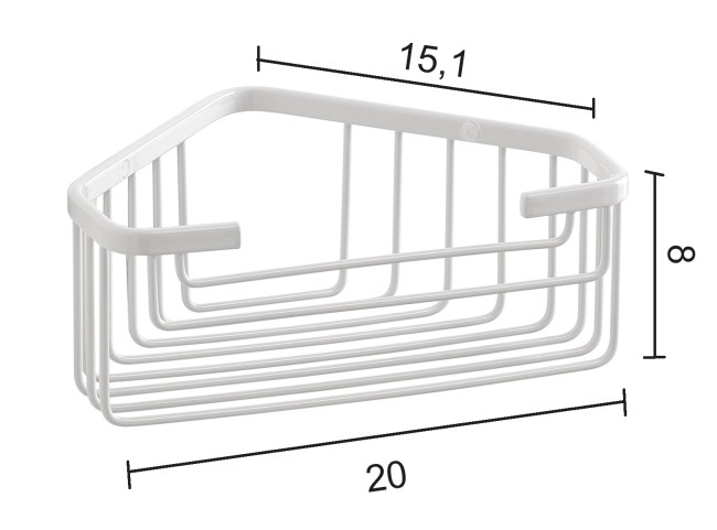 Gedy, решётка угловая 1-уровневая (20х15,1хh8), цвет белый