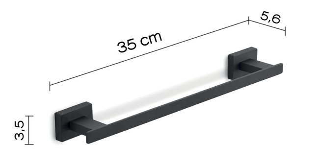 Gedy Atena, полотенцедержатель, длина 35 см, цвет черный матовый