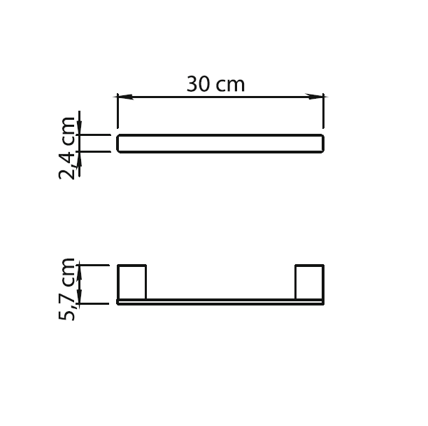 Gedy Lounge, полотенцедержатель, длина 30 см, цвет черный матовый