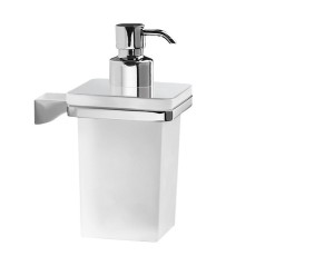 Gedy Glamour, настенный стеклянный дозатор c металлической помпой, цвет хром