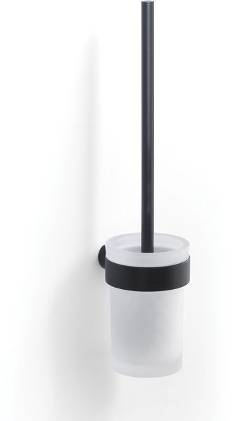 Gedy Pirenei, настенный стеклянный ёрш, цвет черный матовый