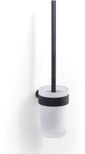 Gedy Pirenei, настенный стеклянный ёрш, цвет черный матовый