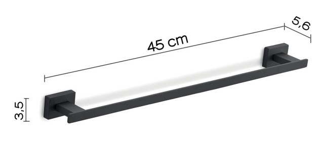 Gedy Atena, полотенцедержатель, длина 45 см, цвет черный матовый