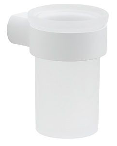 Gedy Pirenei, настенный стеклянный стакан, цвет белый матовый