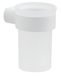 Gedy Pirenei, настенный стеклянный стакан, цвет белый матовый