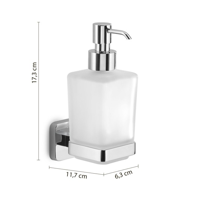 Gedy Tonga, настенный стеклянный дозатор c металлической помпой, цвет хром