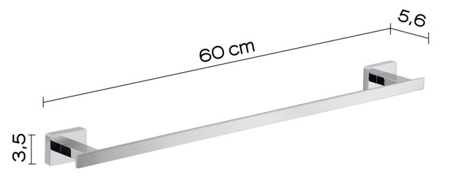 Gedy Atena, полотенцедержатель, длина 60 см, цвет хром