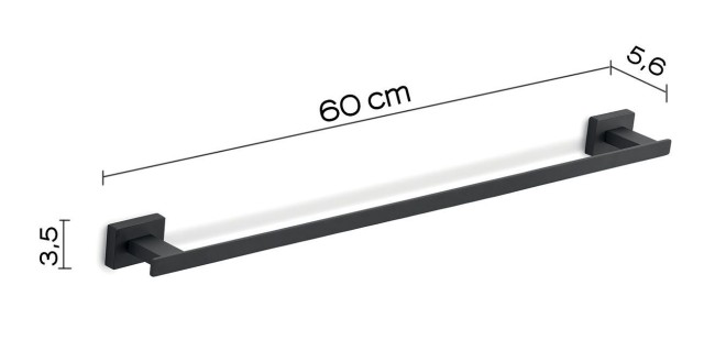 Gedy Atena, полотенцедержатель, длина 60 см, цвет черный матовый