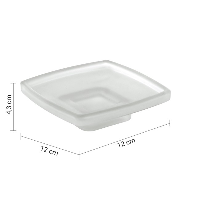 Gedy Lounge, стеклянная мыльница c уплотнителем для установки в держатель 5447