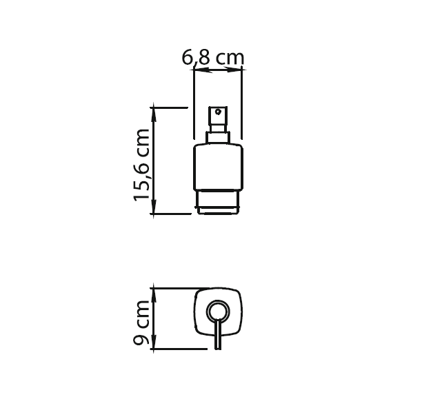 Gedy Lounge, стеклянный дозатор с метал. помпой и уплотнителем для установки в держатель 5447(13), помпа цвет хром