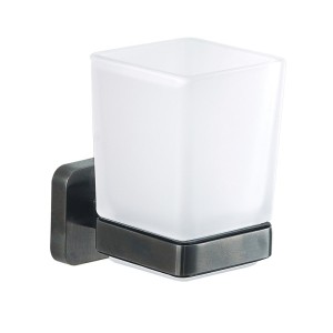 Gedy Tonga, настенный стеклянный стакан, цвет оружейная сталь