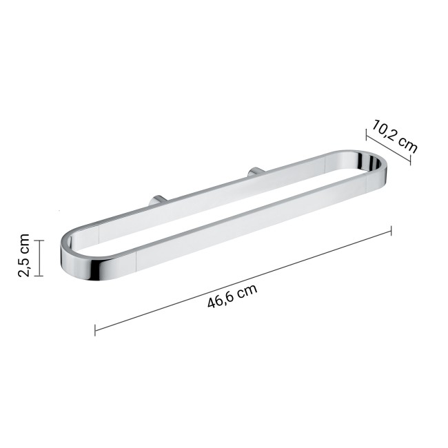 Gedy Azzorre, вертикальный или горизонтальный полотенцедержатель, цвет хром