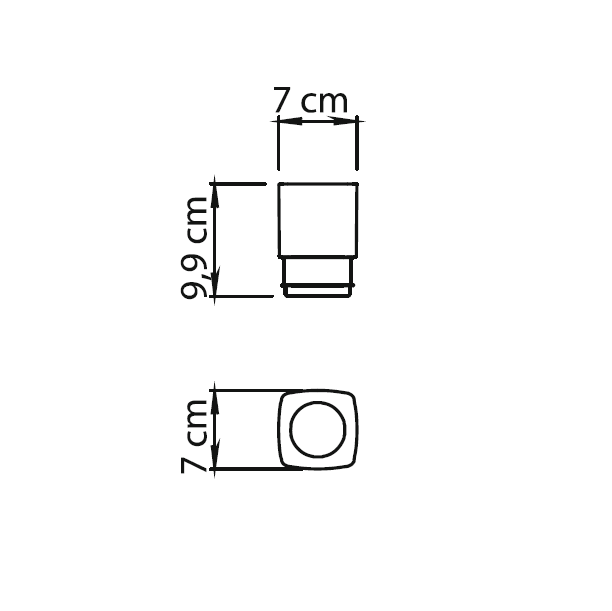 Gedy Lounge, стеклянный стакан c уплотнителем для установки в держатель 5447
