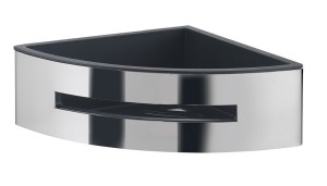 Gedy, решётка угловая 1-уровневая c ABS вкладышем (19,8х19,8хh7,2), цвет хром - черный пластик