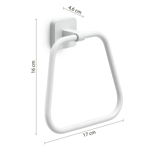 Gedy Tonga, полотенцедержатель - кольцо, цвет белый матовый