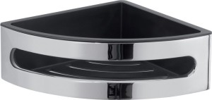 Gedy, решётка угловая 1-уровневая c пластиковым вкладышем (19х19хh7,5), цвет хром - черный пластик