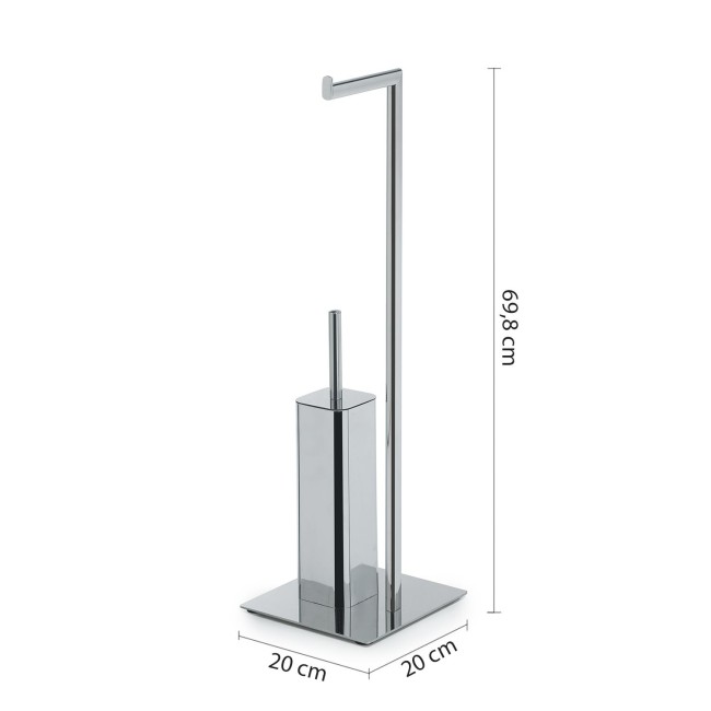 Gedy Felix, стойка: бумагодержатель/металлический квадратный ерш, цвет хром
