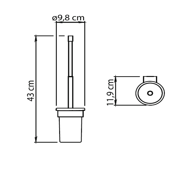 Gedy Azzorre, настенный стеклянный ёрш, цвет хром